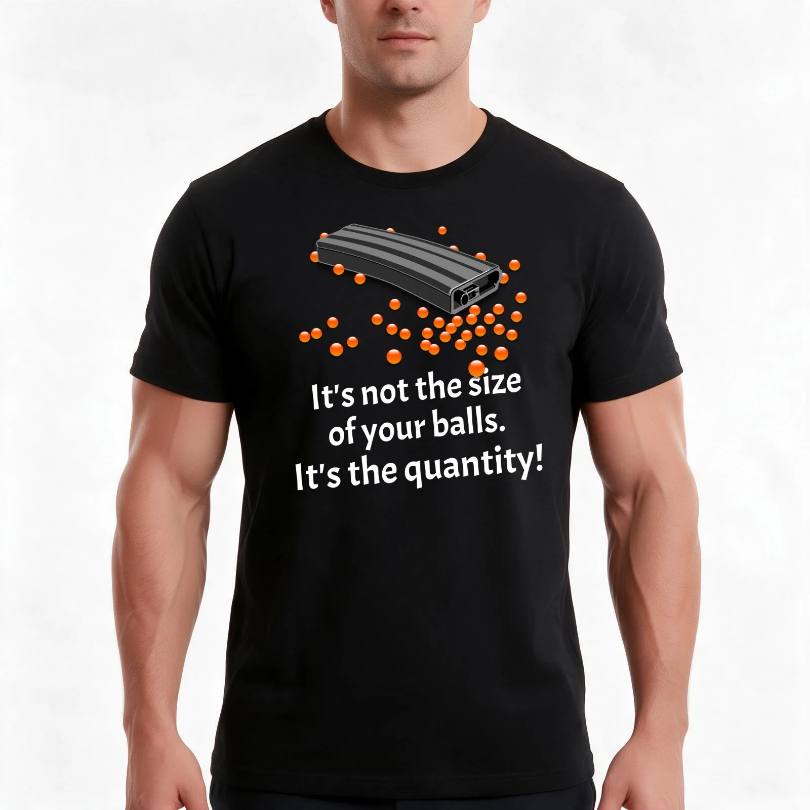 It's not the Size Of Your Balls. It's The Quantity! T-Shirt, Summer Casual Cotton Tee, Oversized Streetwear Tops, 100% Cotton