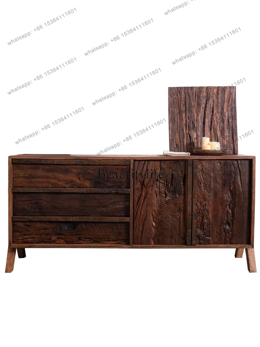 

Vintage Old Wooden Chest of Drawers Mid-Ancient Tea Entrance Cabinet