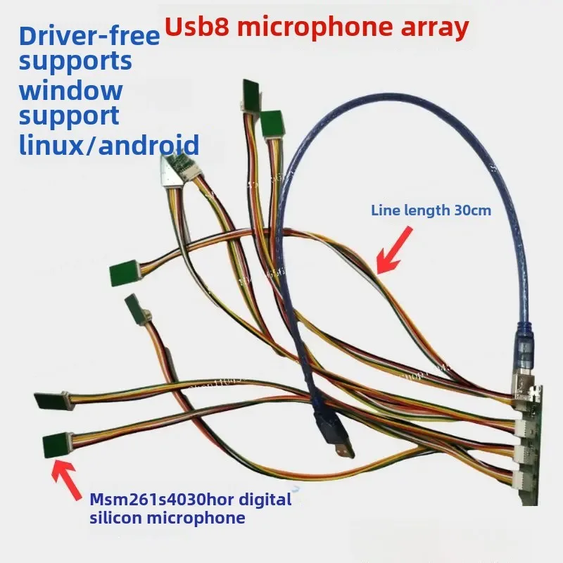 USB 6 mic 8 mic 16 Microphone Array Driver Free for Androidlinuxwindows Sound Source Localization