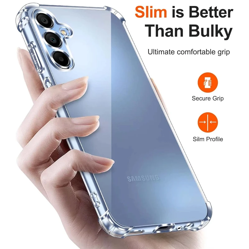 Luxury Clear Phone Case For Samsung Galaxy A15 A25 A35 A55 A04 A14 A23 A54 A03 A13 A23 A33 A53 A73 A32 A52 A72 Back Cover