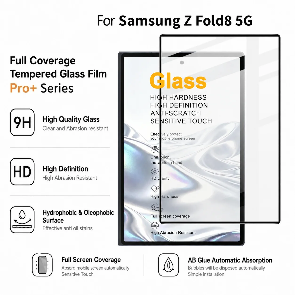 Tempered Glass For Samsung Galaxy Z Fold8 Wide 5G Protector Film HD Clear Anti Scratch FM0003