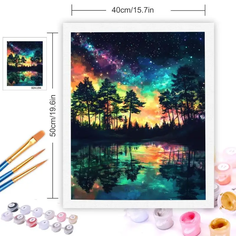 GATYZTORY Painting By Numbers Kits Night Landsape Acrylic Paint On Numbers Dream Sky Picture For Adults Diy Gift For Home Decors