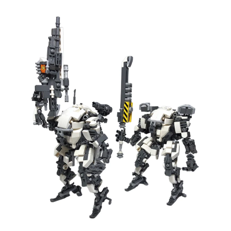 MOC-Mecha Série Robô De Blocos De Construção Branco, Modelo DIY, Coleção De Enigma, Brinquedos De Tijolo, Educação Para Crianças, Presentes De Natal