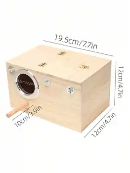 虎皮鸚鵡巢箱鳥屋木製繁殖箱鸚鵡交配箱倉鼠巢,適用於愛情鳥、鳳頭鸚鵡、虎皮鸚鵡、芬氏鸚鵡等。 10 最佳銷售 鳥巢 - №5