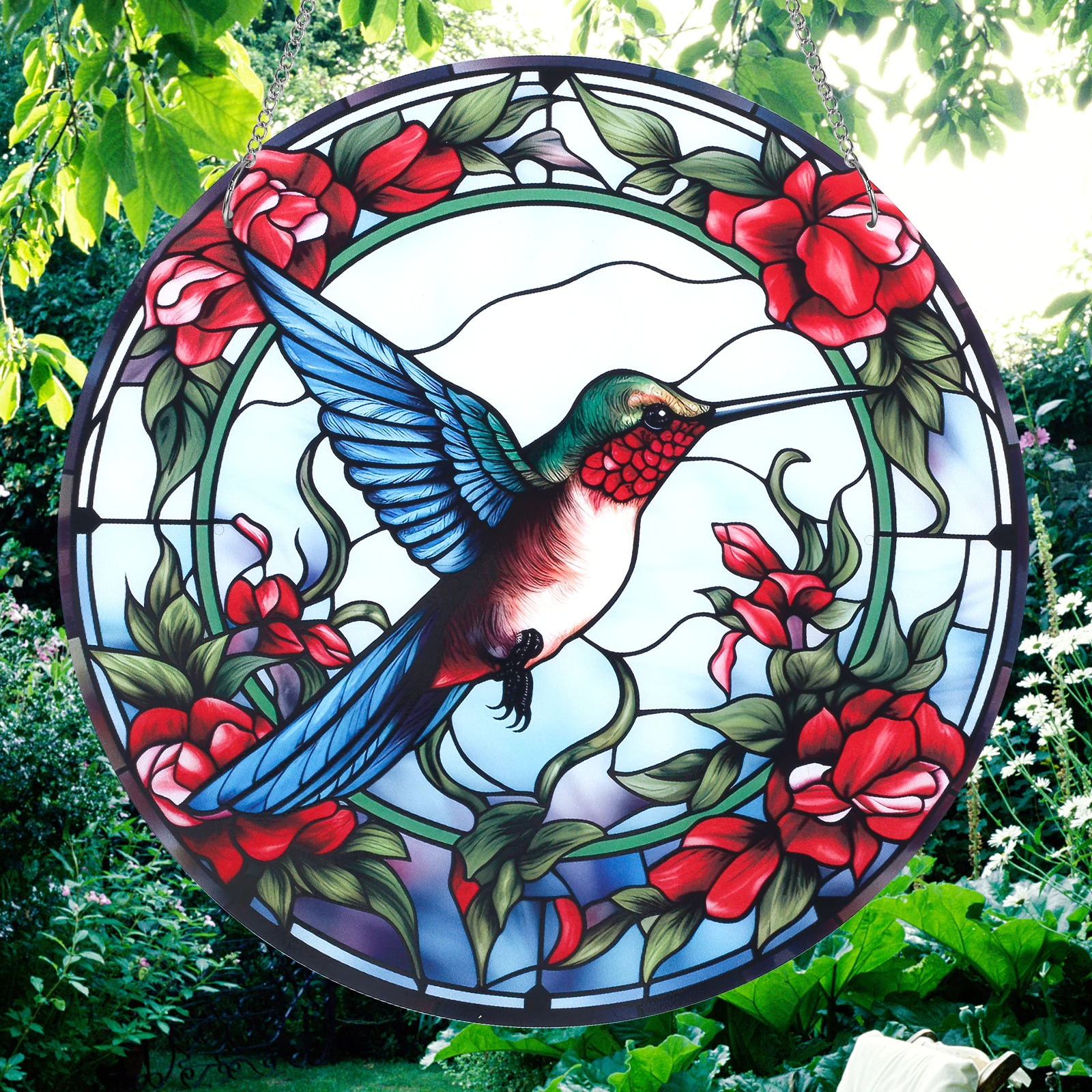 

Acrylic Window Suncatcher Decor Hummingbird Sun Catcher Wall Decor Colorful Ornament Window Hangings 30x30cm/30x25.8cm