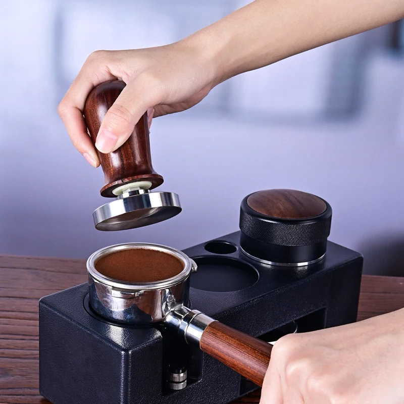 Barista Tool  Espresso Tamper Holder Black White ABS Station Coffee Knock Box Multifunction Coffee Tamper Portafilter