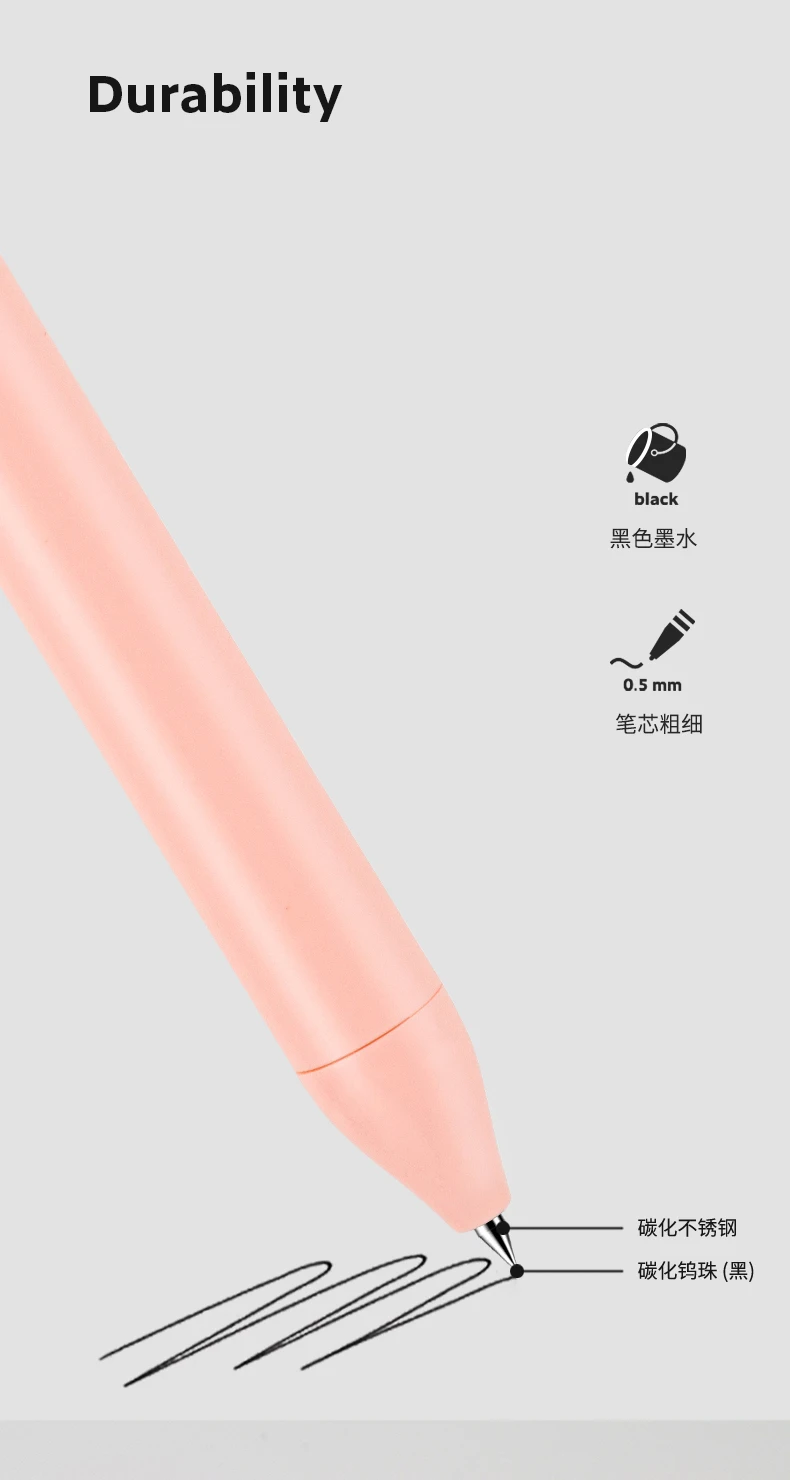Deli 5 stücke Gel schreiber, schnell trocknende 0,5mm feine Spitze Premium glatte Tinte einziehbare Morandi Kugelschreiber Büro Schul bedarf pучка – Detail 8