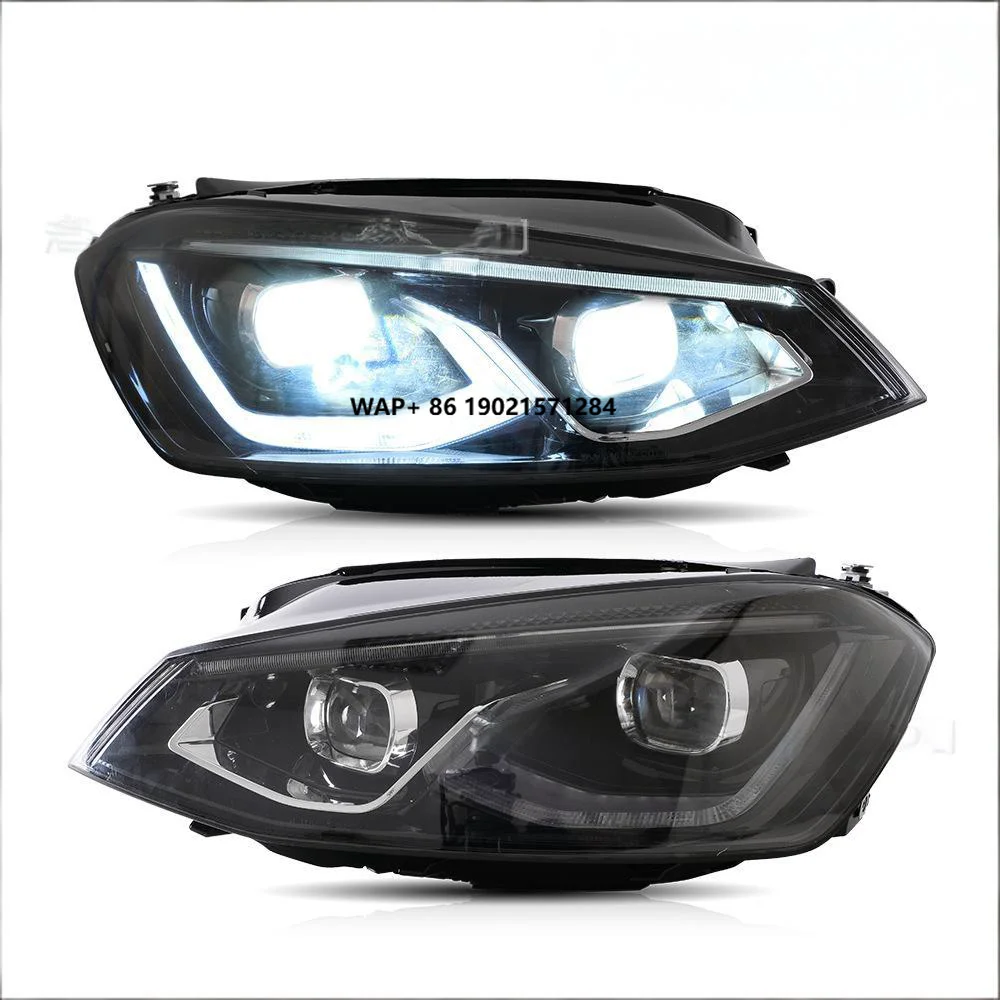 

12 В, новая светодиодная автомобильная фара 6000K в сборе, защита IP67, универсальная установка для Volkswagen Golf 7, дневные ходы 2014-2019 гг.