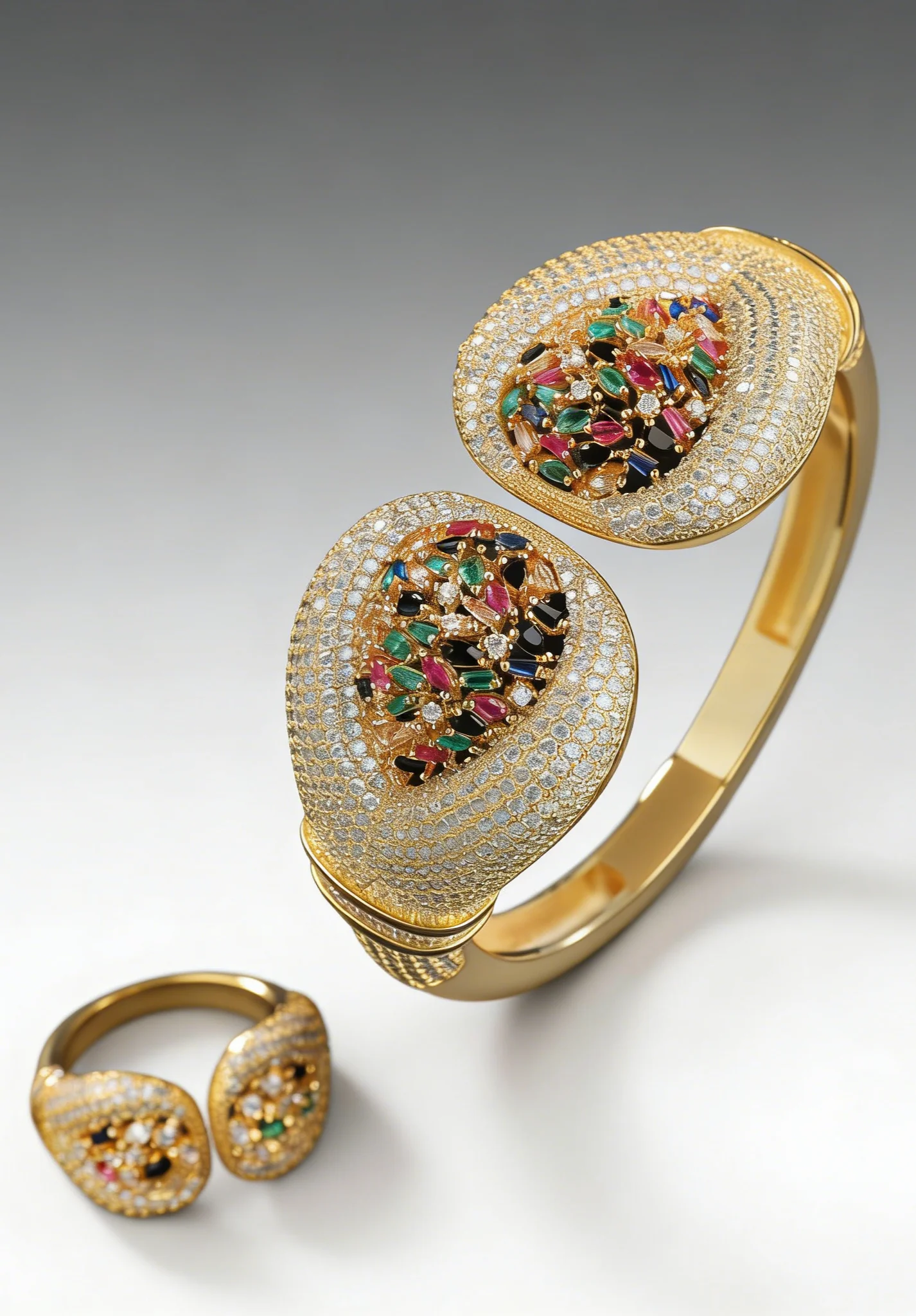 JRH Stylish African and Middle Eastern Handcrafted Bracelet and Ring Set Streamlined Design Exquisite
