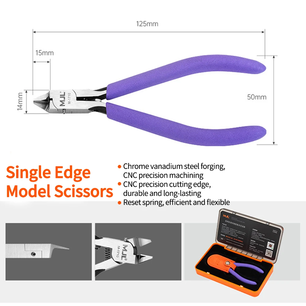 Precision Sharp Cutter Pliers Ultra-thin Single-edged Gundam Nipper Puzzles Model Assembly Cutting Non-slip Grip Model Building