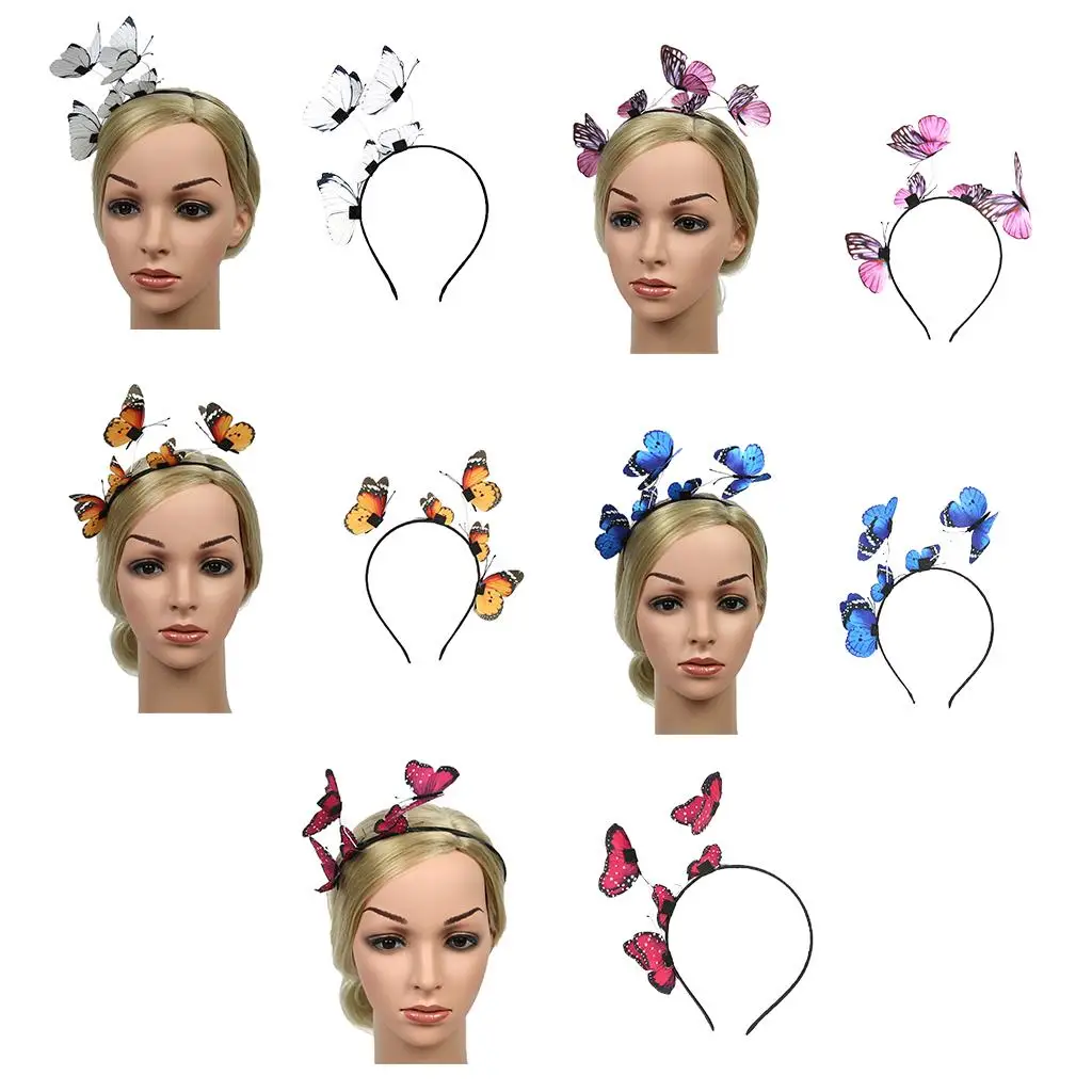 

Женская ткань в стиле бохо, 3D корона-бабочка, повязка на голову, повязка на голову для свадебной вечеринки, выпускного вечера, пляжа, головной убор