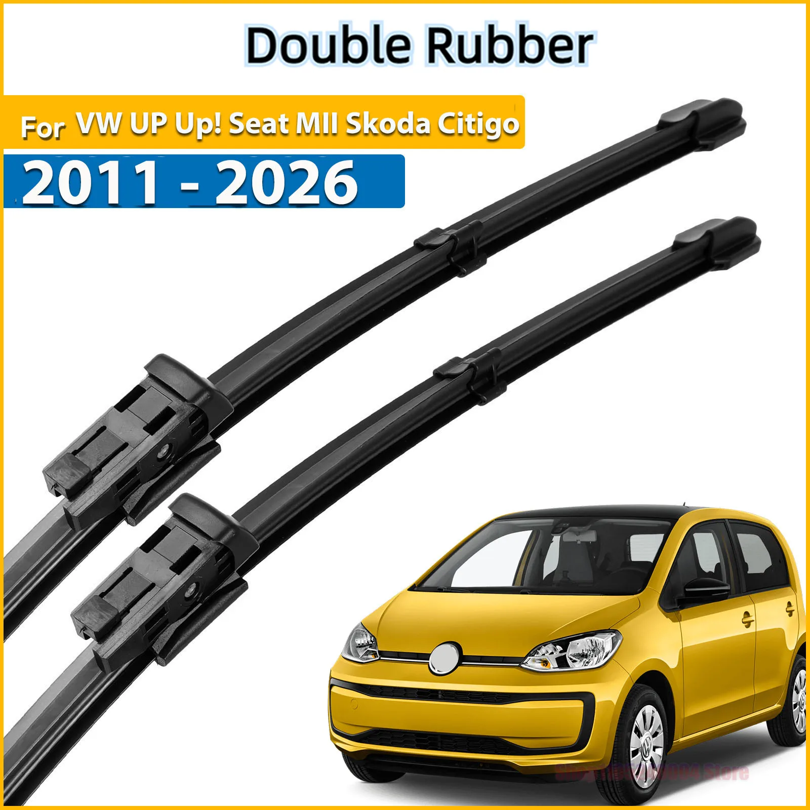 LHD Front Wiper Blades For VW UP Up! Seat MII Skoda Citigo 2011 - 2026 Windshield Windscreen Window Brushes 2416