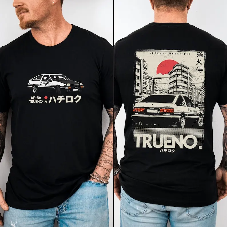 Initial D Inspired JDM Car T-Shirt AE86 Trueno: Takumi Fujiwara's Legacy