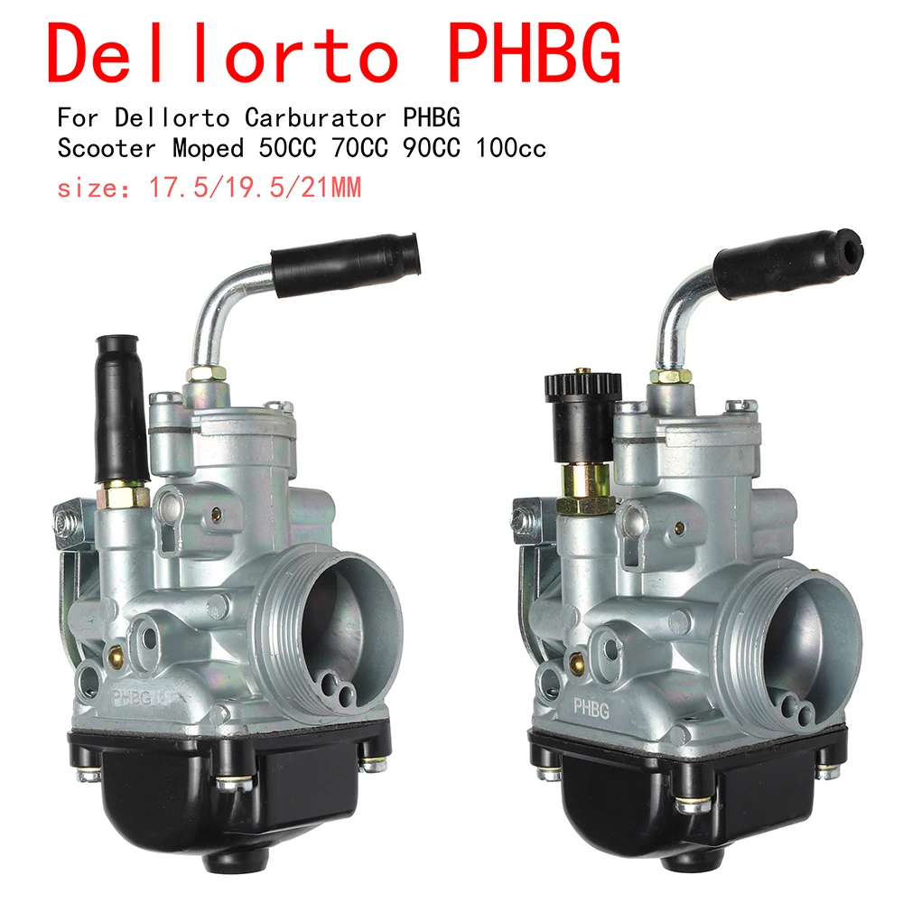 Motorcycle Carburetor Carb Dellorto PHBG AD17.5mm/AD19.5mm/AD21mm Hand Choke Engine For Scooter Moped 50CC/70CC/90CC 2/4stroke