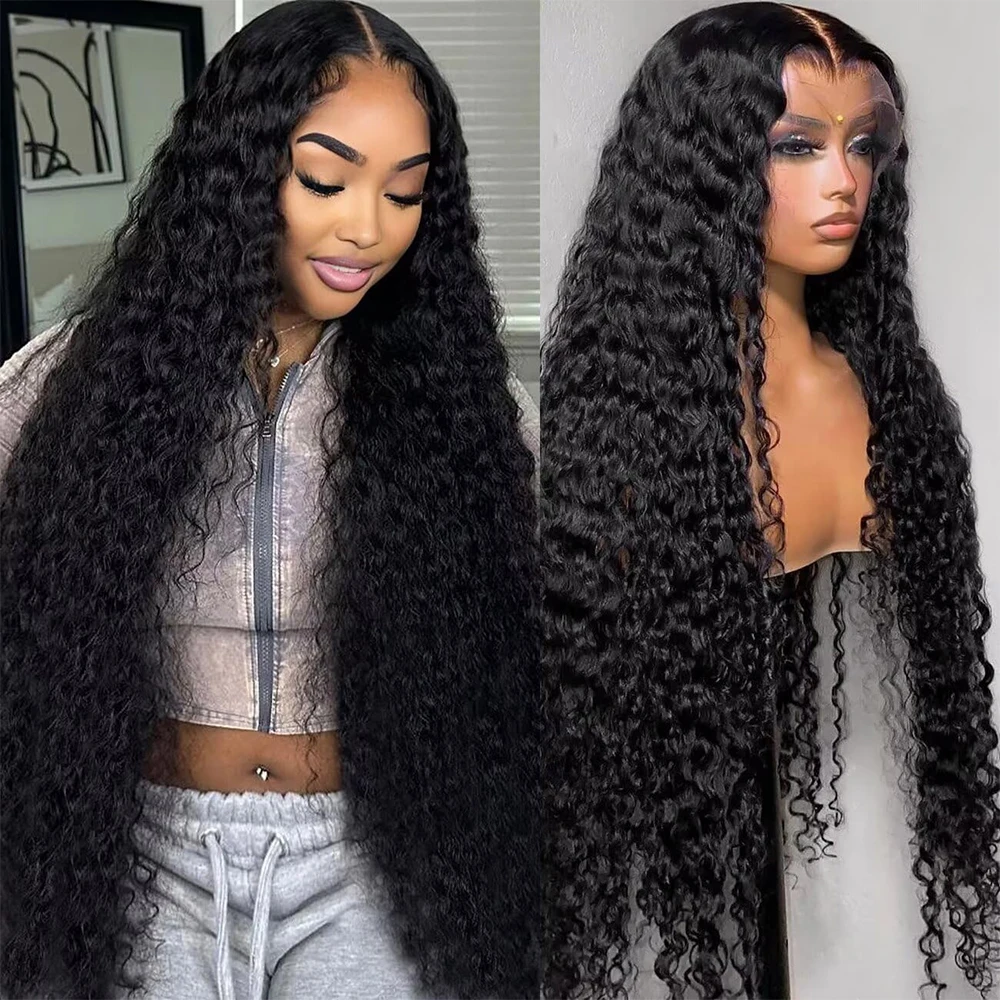 

Парик из натуральных волос Deep Wave, 13x6 HD Lace Frontal, Water Wave, 7x6 Lace Front, бразильский, для чернокожих женщин, плотность 200%, 40 дюймов