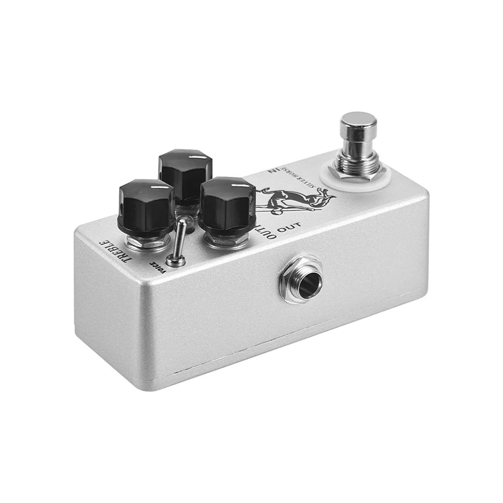 Guitar Overdrive Effect Pedal MOSKYAudio Silver Horse Overdrive Boost Guitar Effect Pedal Full Metal Shell True Bypass