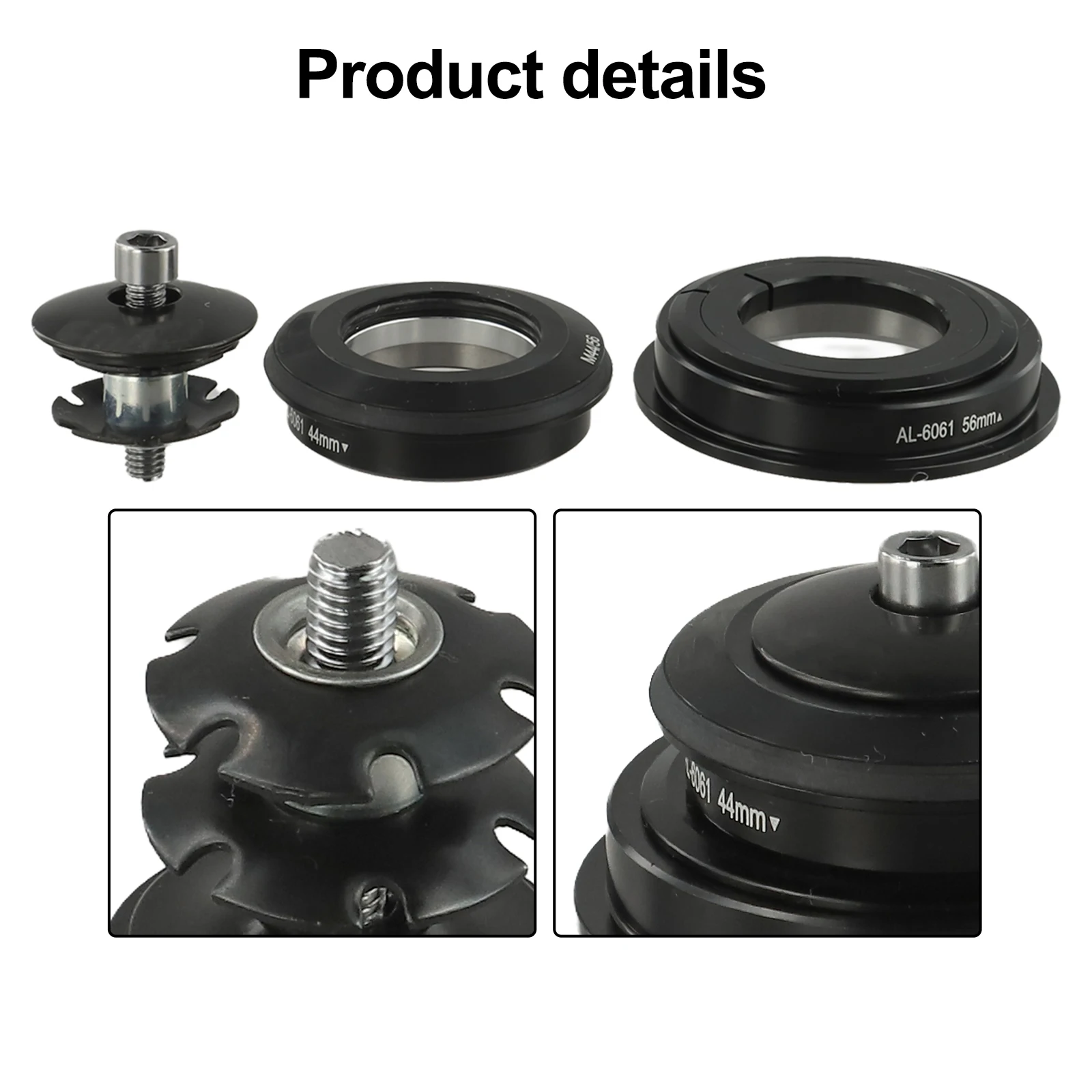 Accessory Black Tapered Bearing User-friendly Installation 28.6mm Outer Diameter Compatible With 56mm Head Tubes