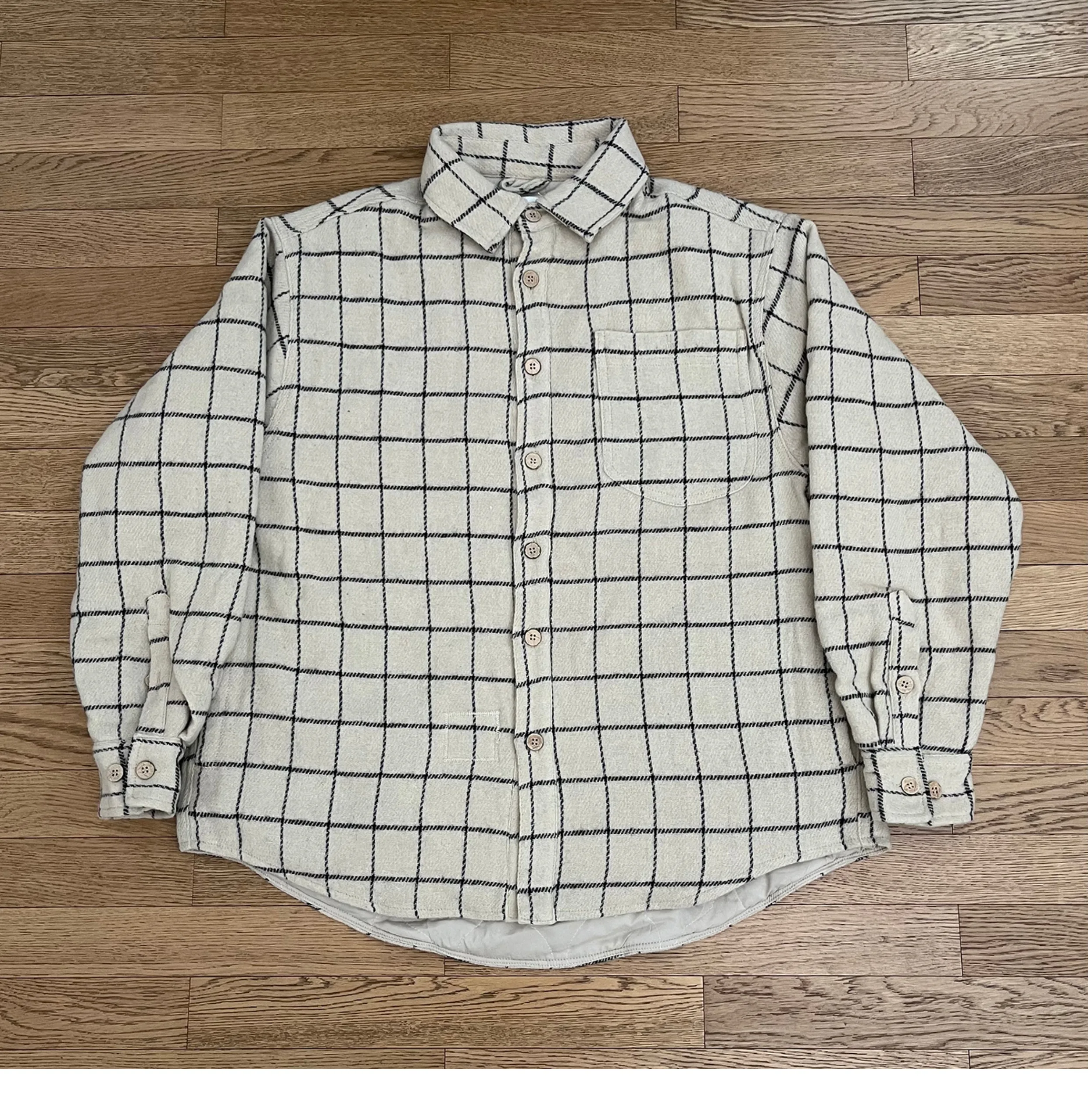

MADNESS QUILTED PLAID wool plaid shirt