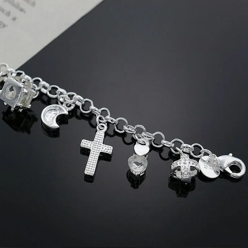 Charm Pendant Women Lady Wedding Party Bracelets New High 925 Sterling Silver Quality Fashion Jewelry Christmas Gifts