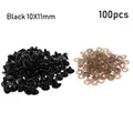 100pcs Black-10X11MM