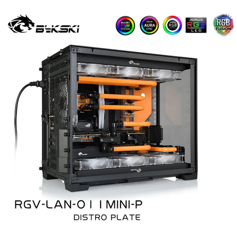 Imagem -03 - Bykski Sistema de Resfriamento Água Placa Hidrovia para Lianli O11 Mini Computador Case para Cpu Gpu Bloco Apoio Ddc Bomba Rgb