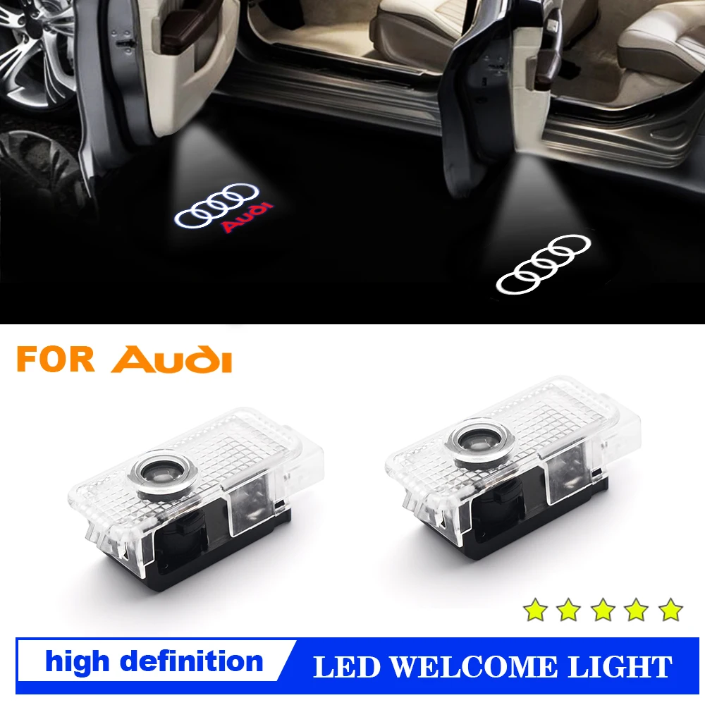 Sinal de porta led luz de boas-vindas luz de projeção a laser para audi sline s3 s4 s5 s6 s7 rs quattro q7 q5 a4 acessórios do carro decoração