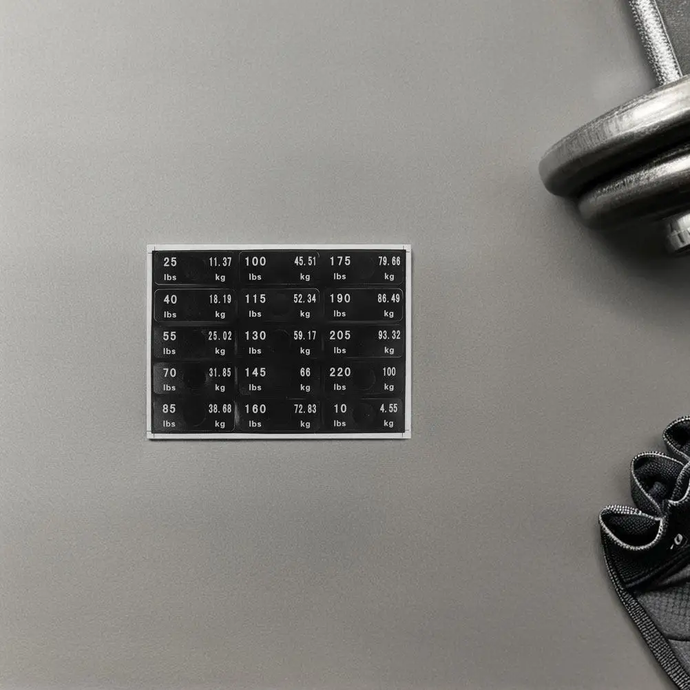 2Sets Fitness Equipment Weight Stickers High Adhesion Number Labels for Dumbbells Kettlebells Gym Equipment Strength Training