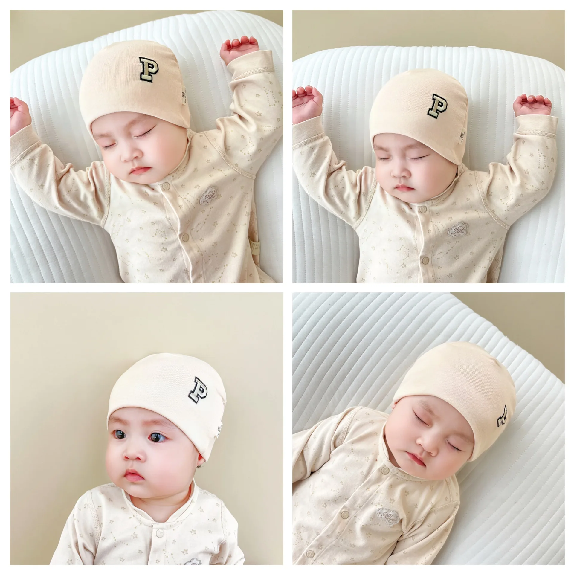 Baby Cap Spring and Autumn Thin Cotton Newborn Baby Boys and Girls 0 To 6 Months Boneless Newborn Halogen Cap Baby Accessories