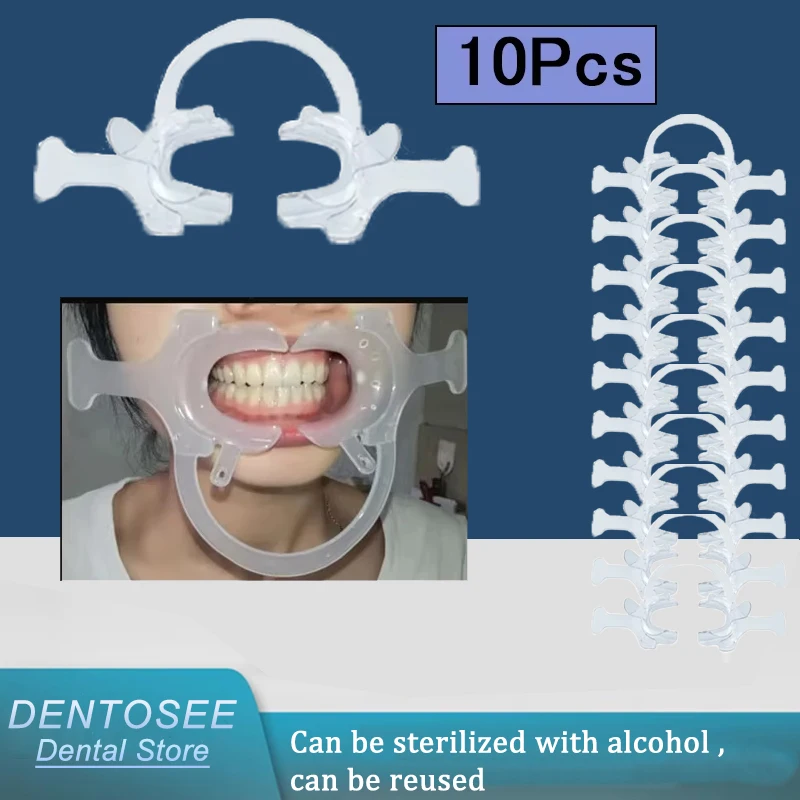 

10Pcs Clear Dental C-Shaped Retractor Autoclavable Ortho Cheek Lip Spreader for Dental Surgery Oral Tools
