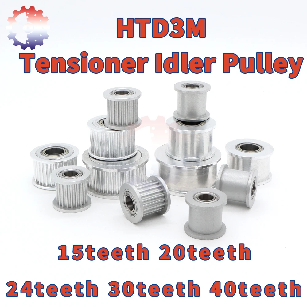 

HTD3M Tensioner Idler Pulley 15T 20T 24T 30T 40T 3M Belt Pulley 15Teeth 20Teeth Idler 30Teeth 40Teeth HTD 3M Bearing Guide Idler