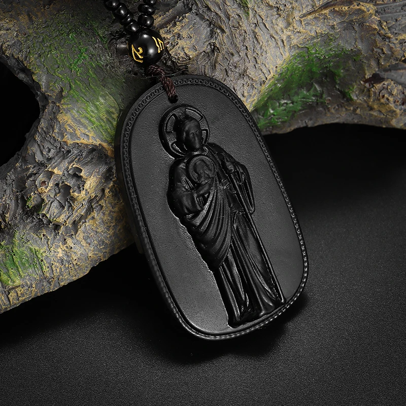 Exquisite Buddhist Jade Pendant Necklace for Men and Women Religious Personality Simple Amulet Church Party Accessories Gift