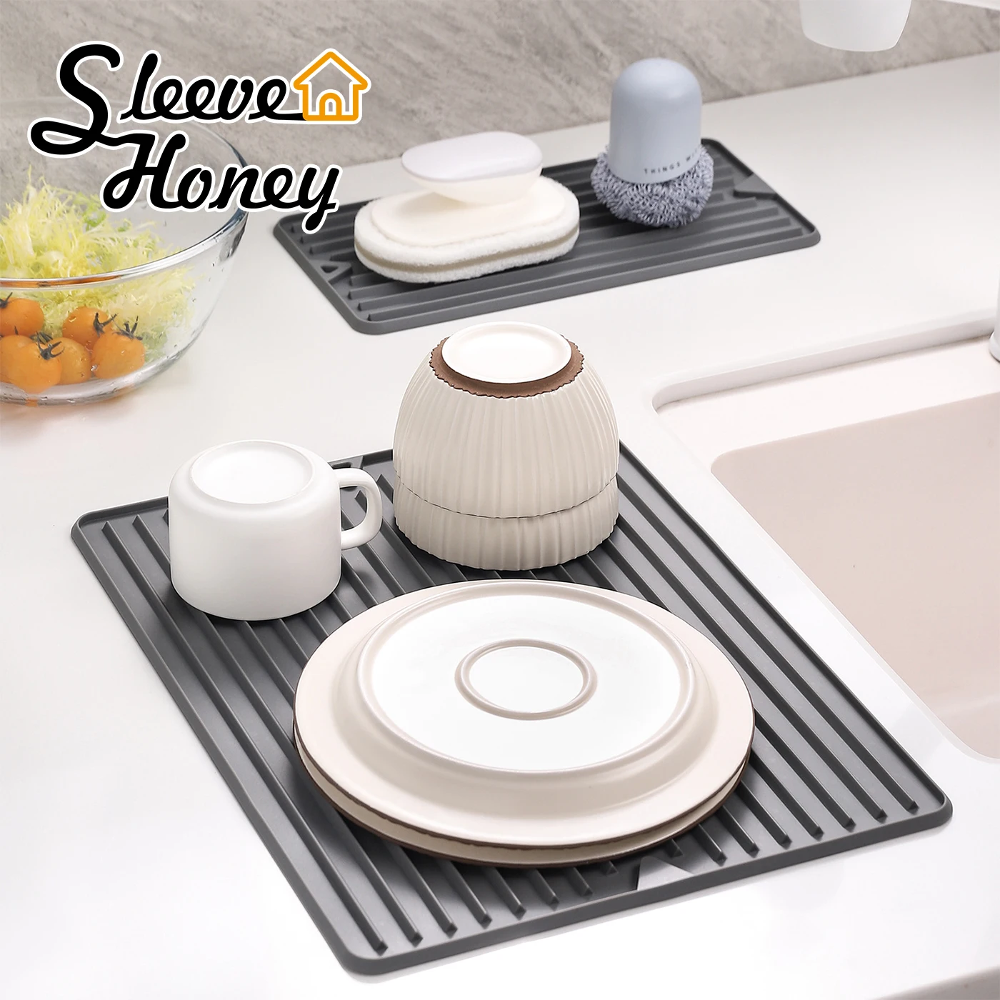 

Oversized Dish Drying Mat Silicone Nonslip Draining Durable Tableware Teapot Table Heat Resistant Pot Pad Kitchen Accessories