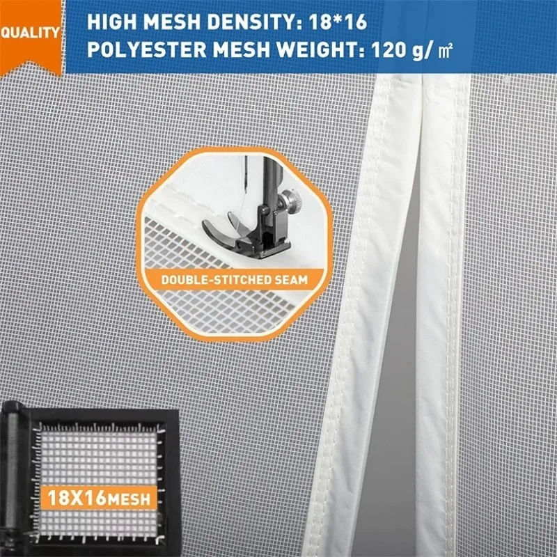 White Strong Magnetic Door Curtain Encryption Invisible Anti- Mosquito Mesh Net Customized The Automatic Closing Screen Door