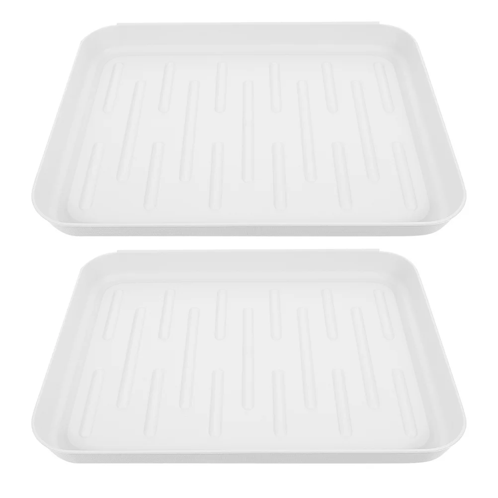 

2Pcs Plastic Shoe Tray Indoor Boot Mat Entryway Organizer Pet Food Tray Non-Slip Waterproof Storage Slippers Storage Rack