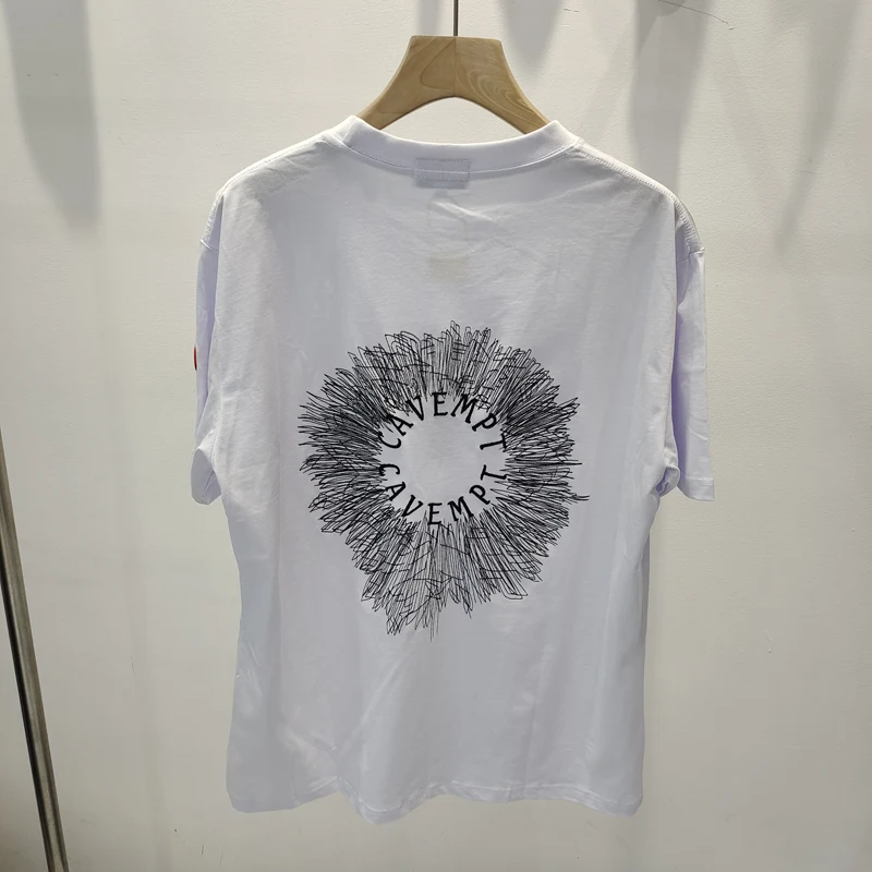 Real Photo CAVEMPT T-shirts High Quality Embroidered Letter Logo Breathable Cotton Short Sleeve Men Women Tops Streetoutfit
