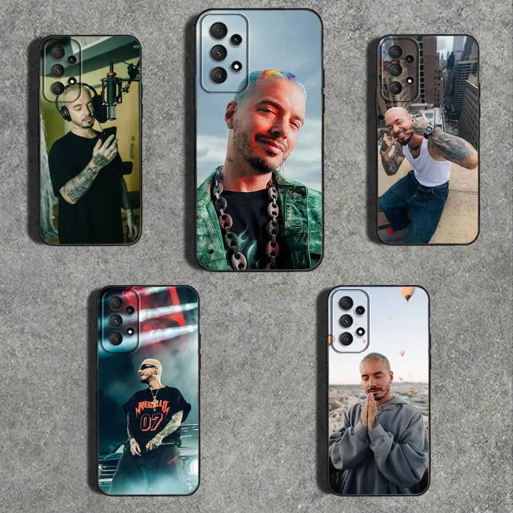 

J B-Balvin Phone Case For Samsung Galaxy A73,31,32,72,41,53,52,71,22,5G,Note,J7,8,9 Soft Black Cover