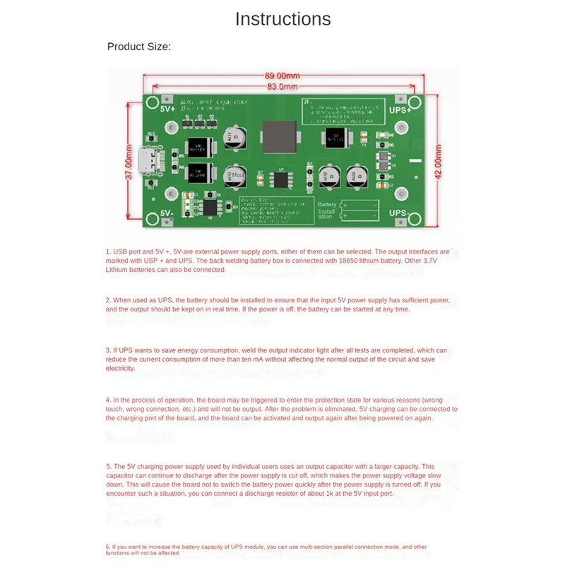 Type-C 15W 3A 18650โมดูลชาร์จแบตเตอรี่ลิเธียม DC-DC Step Up Booster ชาร์จเร็วพาวเวอร์ซัพพลายคอนเวอร์เตอร์