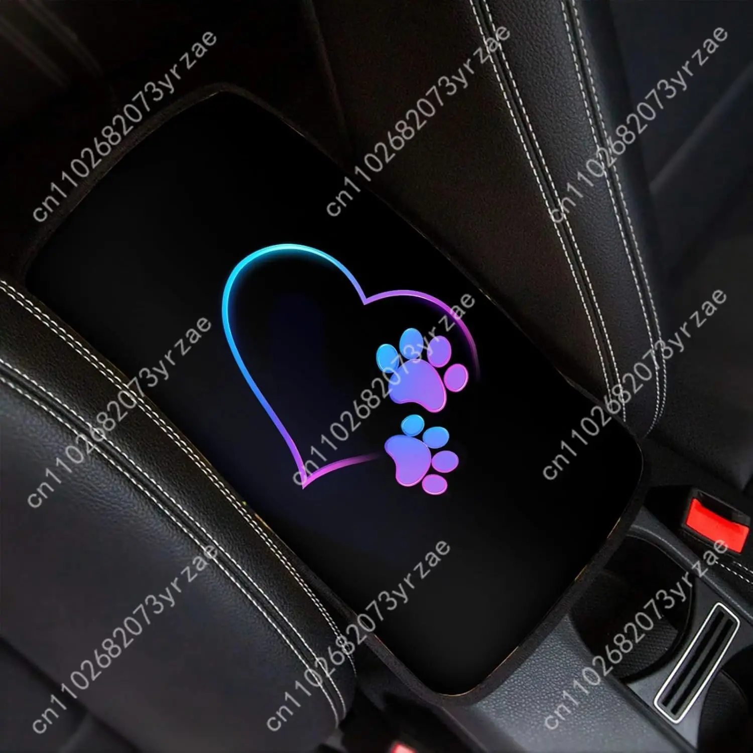

Paw Hearts Universal Car Armrest Cushion High Quality Non-Slip Car Armrest Cover Elastic Straps Car Interior Accessories