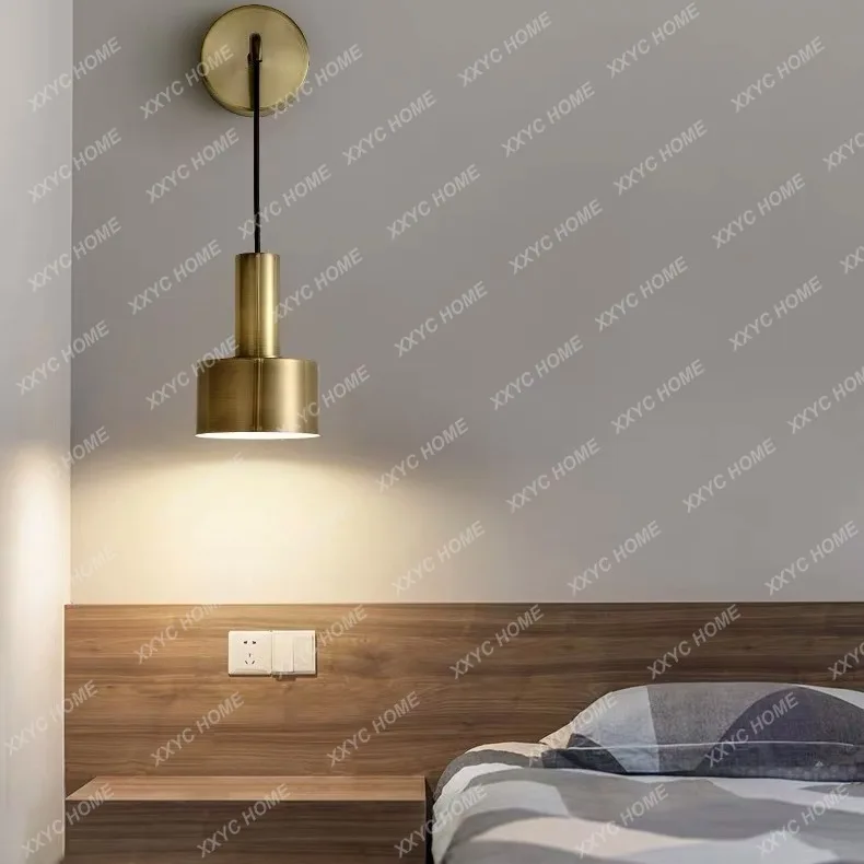 Bedroom bedside wall lamp Nordic simple modern mirror headlamp creative personality light luxury aisle entrance background