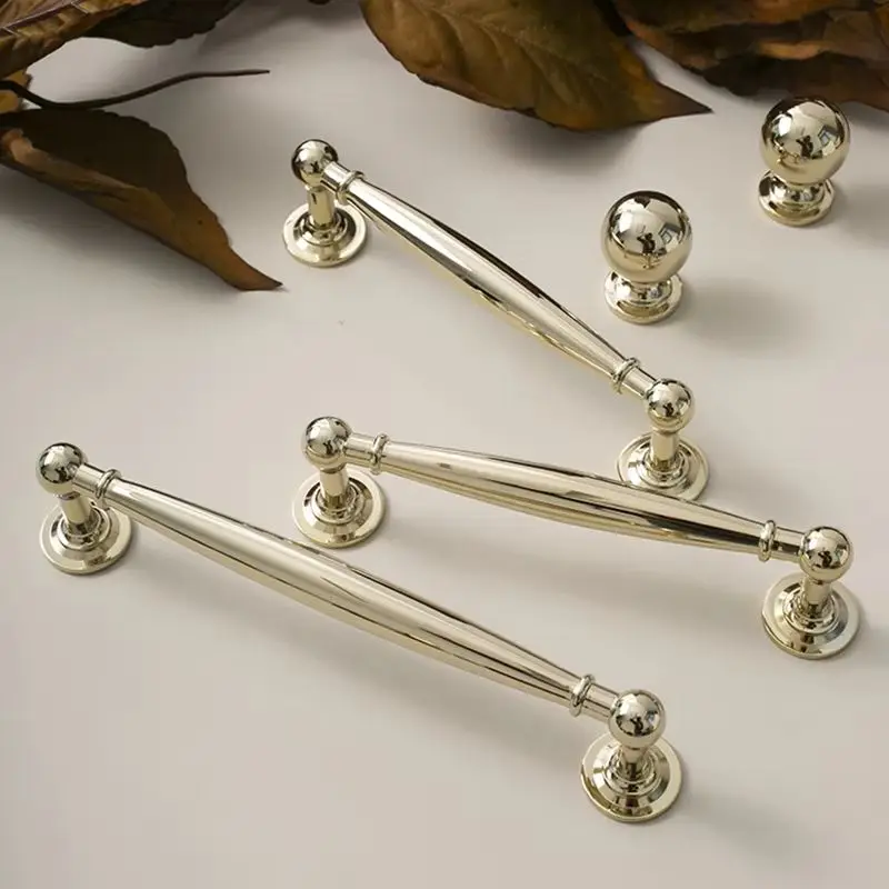 

High-end 4PCS Solid Brass Furniture Pulls Handles Drawer Knobs Cupboard Wardrobe Kitchen Closet Dresser Shoe Cabinet Door Pulls