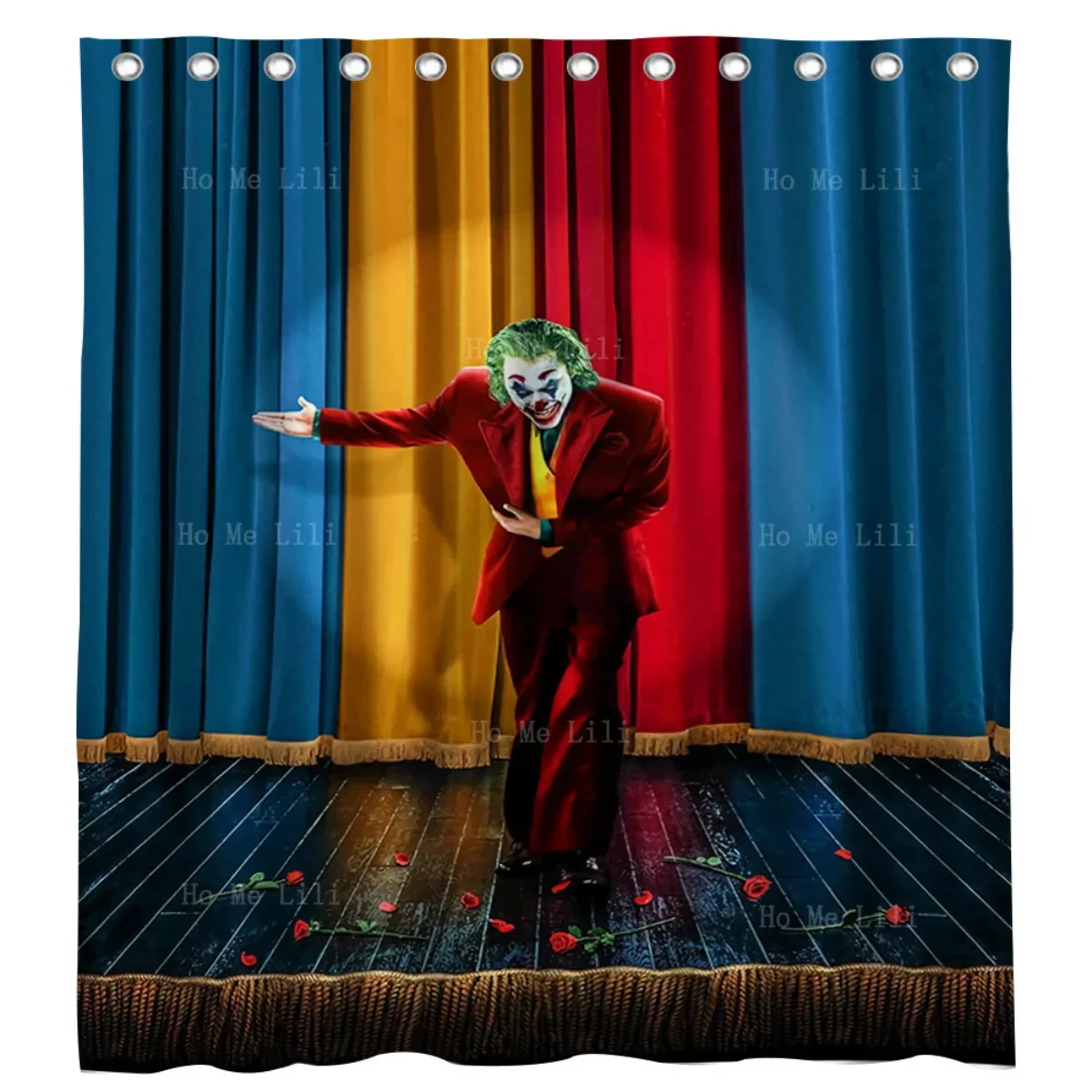 Role-playing Costume Suit Clown Mask And Roses On Stage Shower Curtain By Ho Me Lili For Bathroom Decor