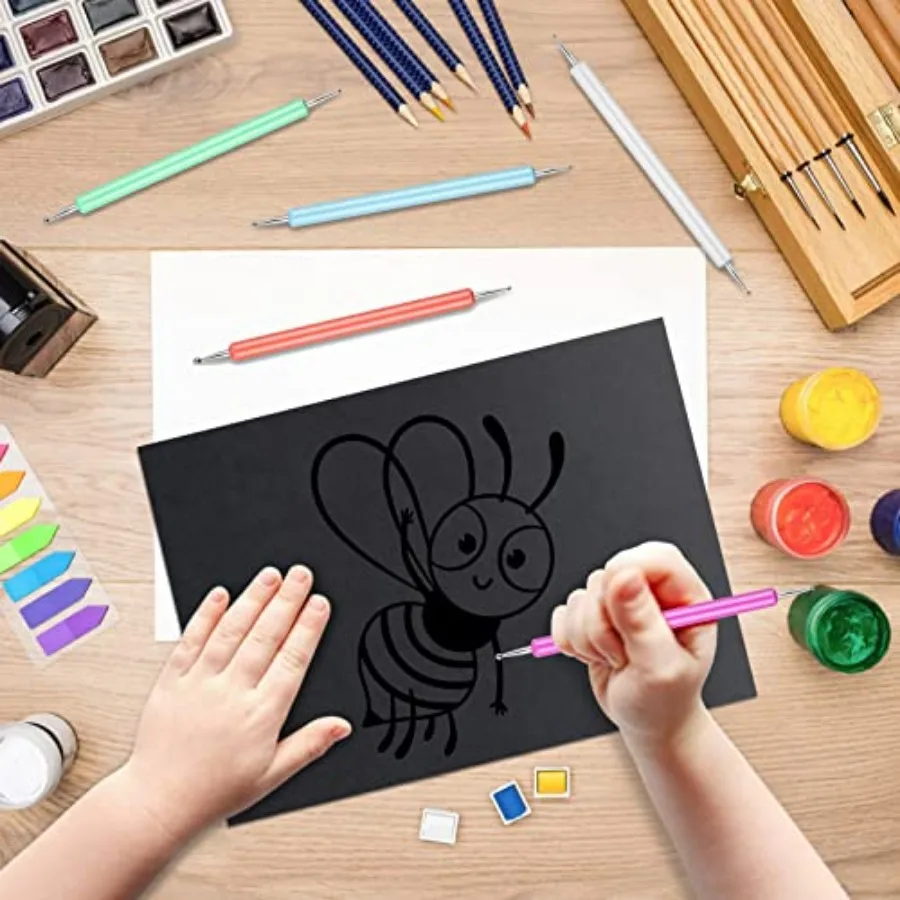 Carbon Transfer Copy Paper with Embossing Stylus Tool for Tracing, 30 Sheets Graphite Transfer Tracing Paper with 5 Pcs Embossi