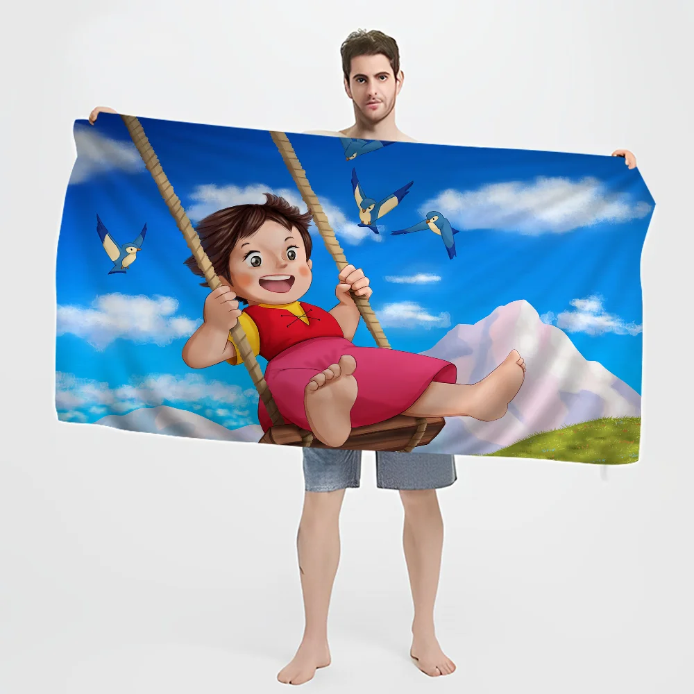 Heidi Cartoon Towel Microfiber Beach Towel Absorbent Quick dry Soft Yoga Swimming Resort Mountain Climbing Towel