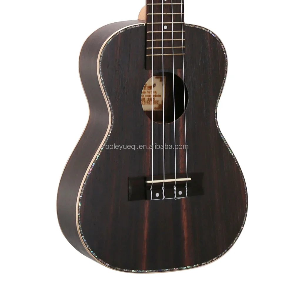 China Factory Made Mini Guitar 23 inch Concert Ukulele With Wood Ebony Matte Finish 4 strings