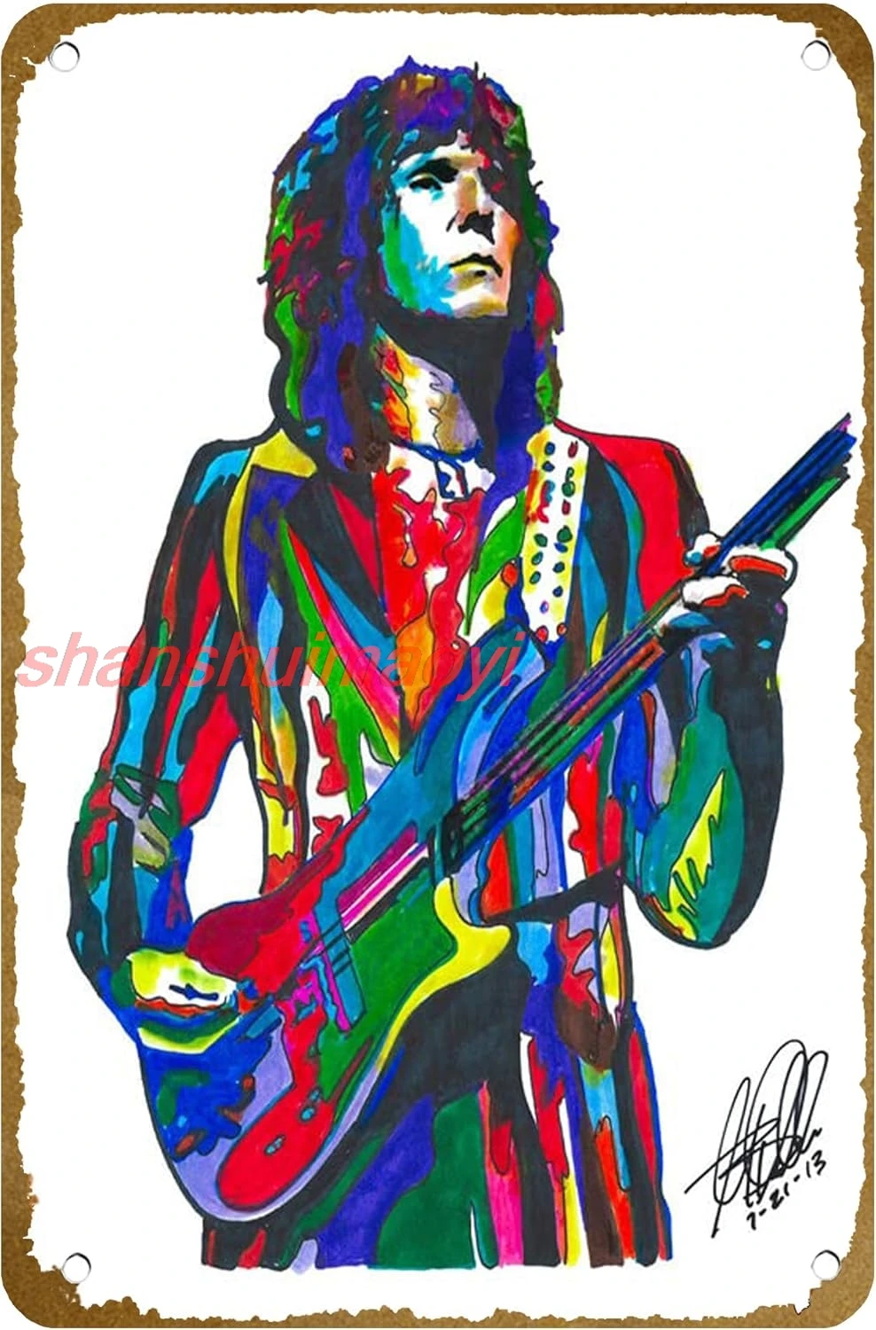 Chris Squire, Sim, Baixo, Vocais, Rock Progressivo, Cartaz de Música Vintage Metal Tin Sign Logo Family Club Bar Café SHANSUI