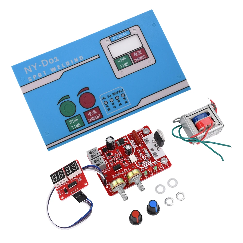 40A Spot Welding Machine Control Board DIY NY-D01 Welder Panel Adjustable Time Current Digital Display Spot Welder Module