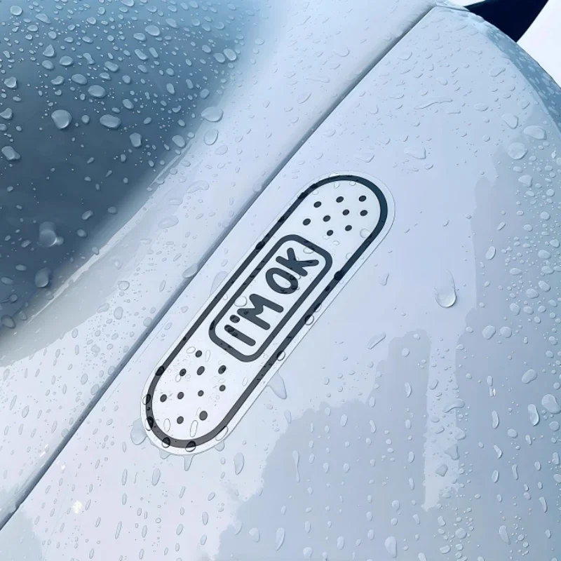 Funny I'M OK Vinyl Decal Waterproof Universal Scratch‑Covering Sticker For Scooter Motorbike Helmet Laptop Car Window DIY Decor