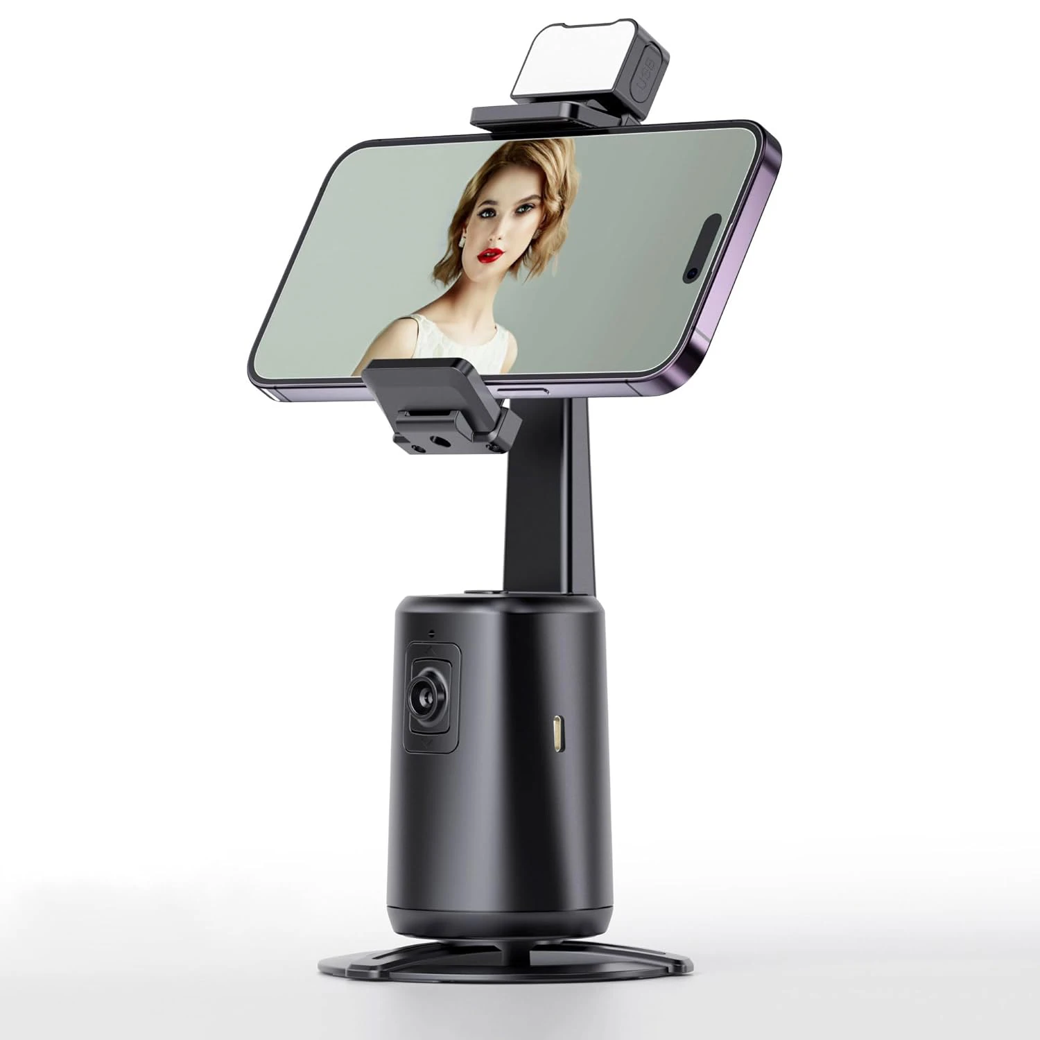 Auto Face Tracking Tripod for Phone,No App Required, 360° Rotation Stand Holder for Video Recording for Influencer Content Creat