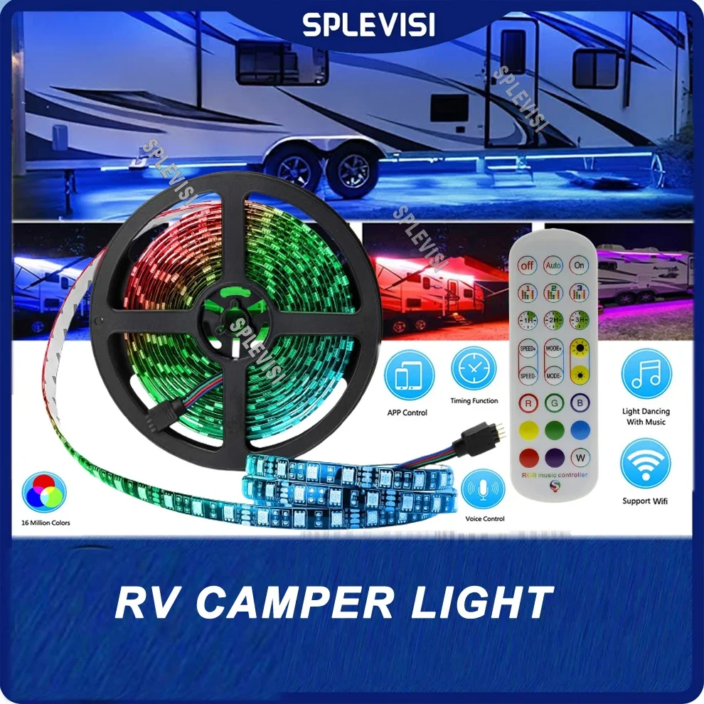 

RGB RV Camper Awning Led Lights for Motorhome Travel Trailer Concession Stands Food Trucks Party BBQ w/ APP Music Sync Remote