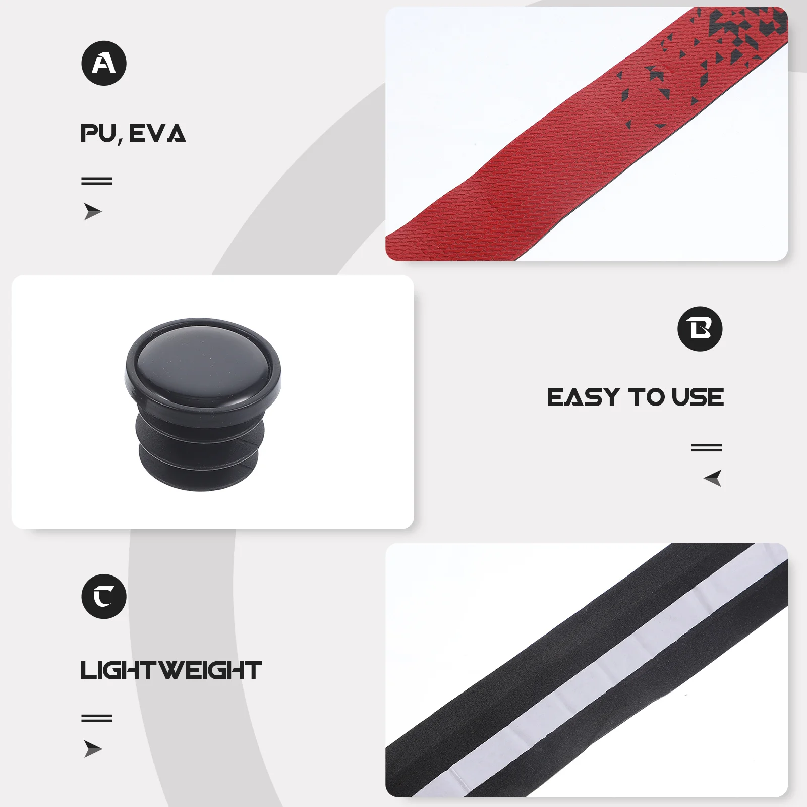 

1Pair Bicycle Handlebar Tape PU Eva Comfortable Non-Slip Breathable Cycling Grip Wrap Road Bike Handle Belt Red